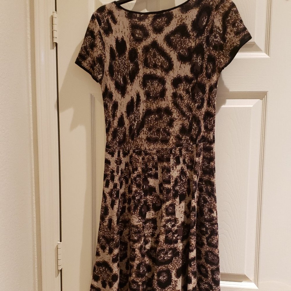 INC International Concepts Leopard Short Sleeve Midi Knit Sweater Dress-Size S - Picture 5 of 10